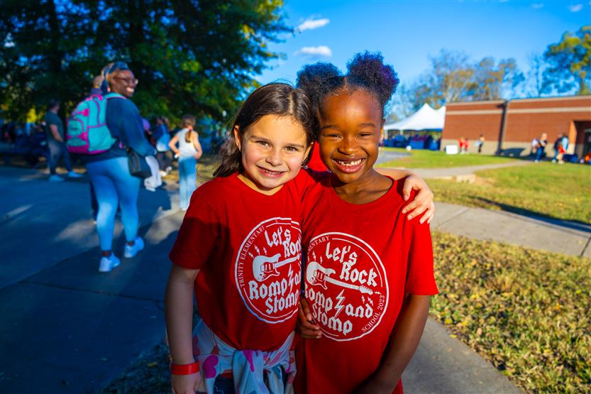 Students and families enjoy Romp n Stomp